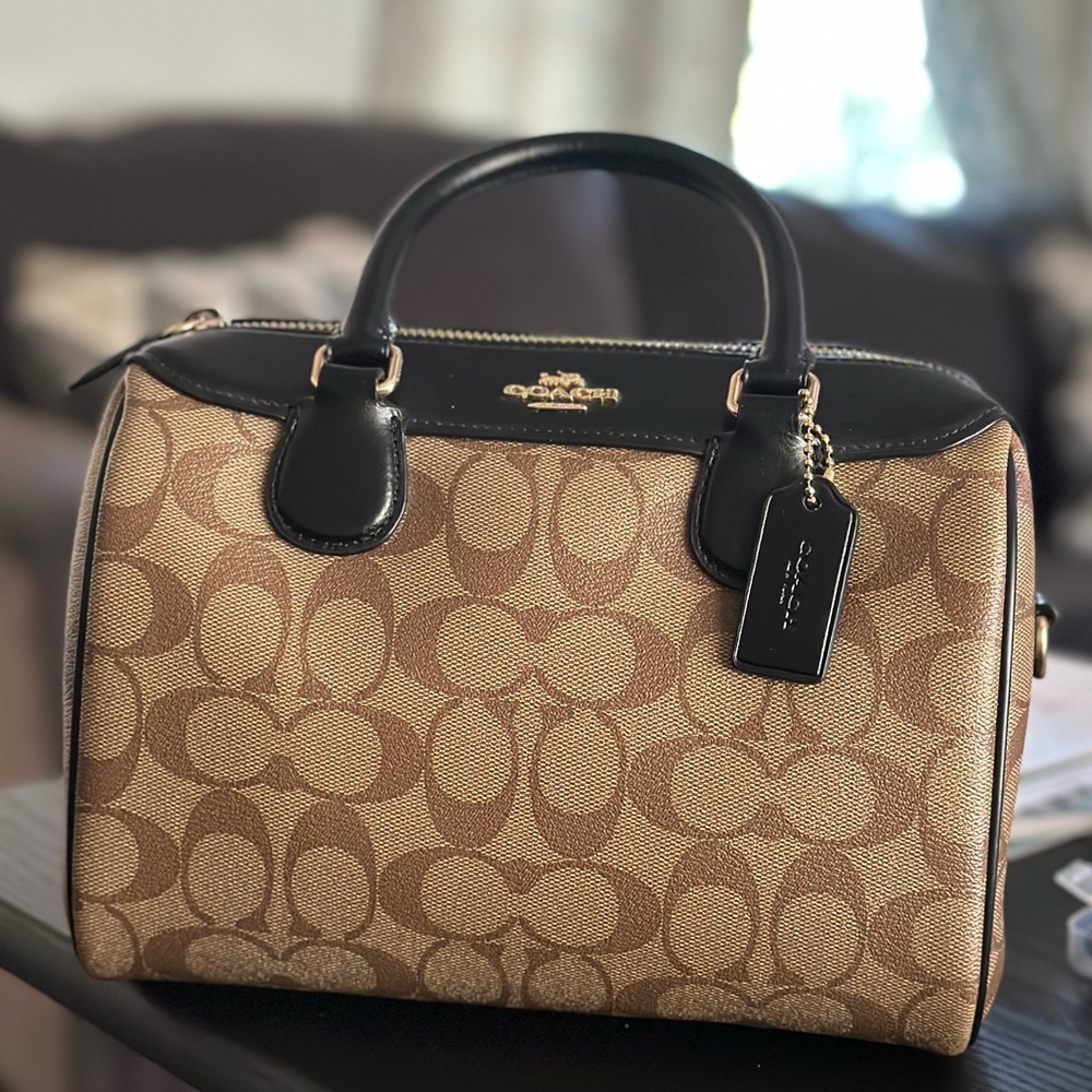 Authentic COACH F32203 Mini Bennet Signature Khaki/Black